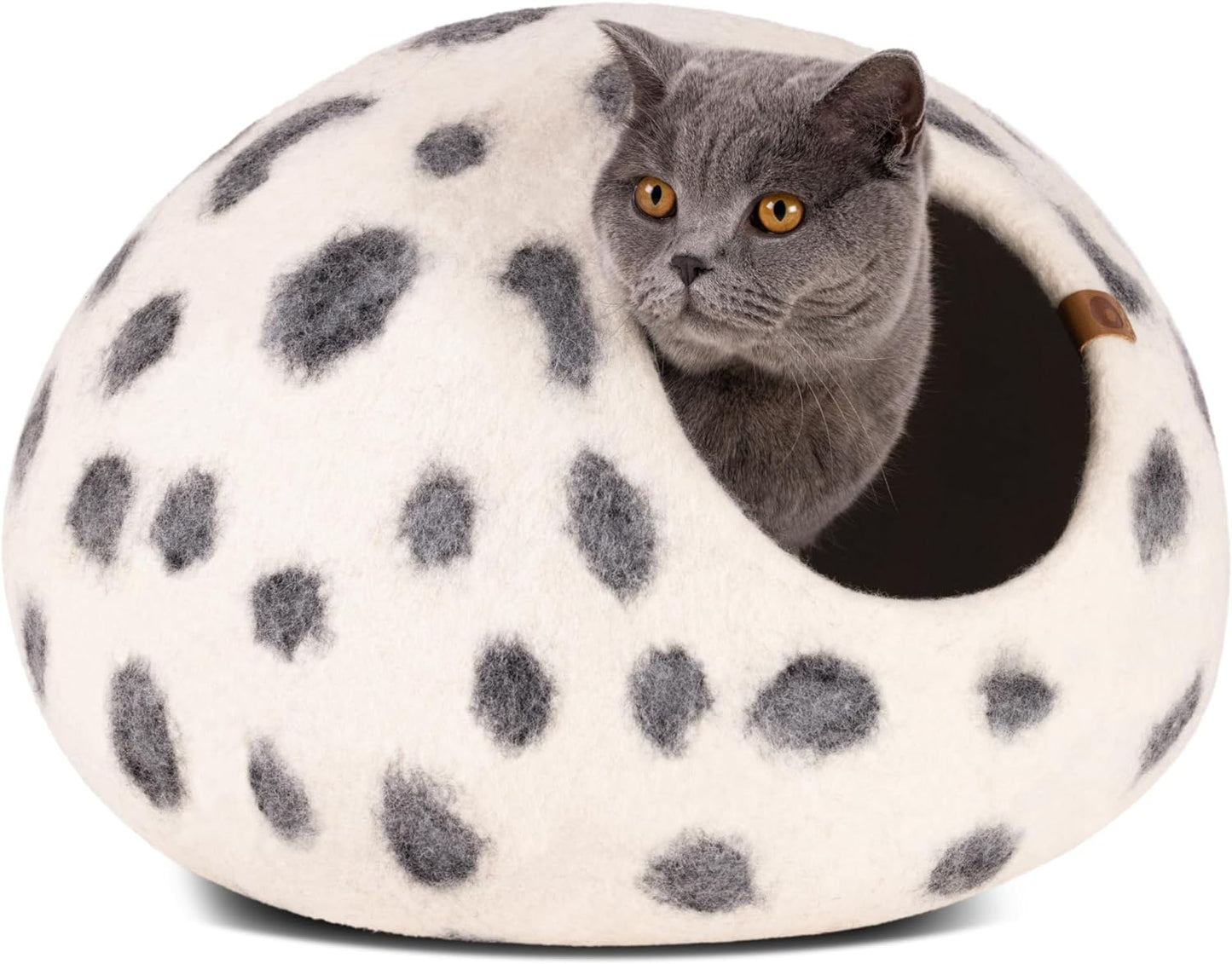 Premium Felt Cat Bed Cave - Handmade 100% Merino Wool Bed for Cats and Kittens