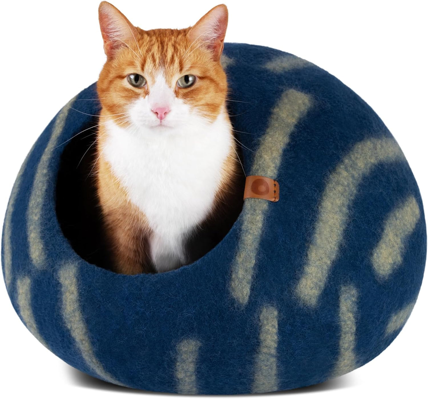Premium Felt Cat Bed Cave - Handmade 100% Merino Wool Bed for Cats and Kittens