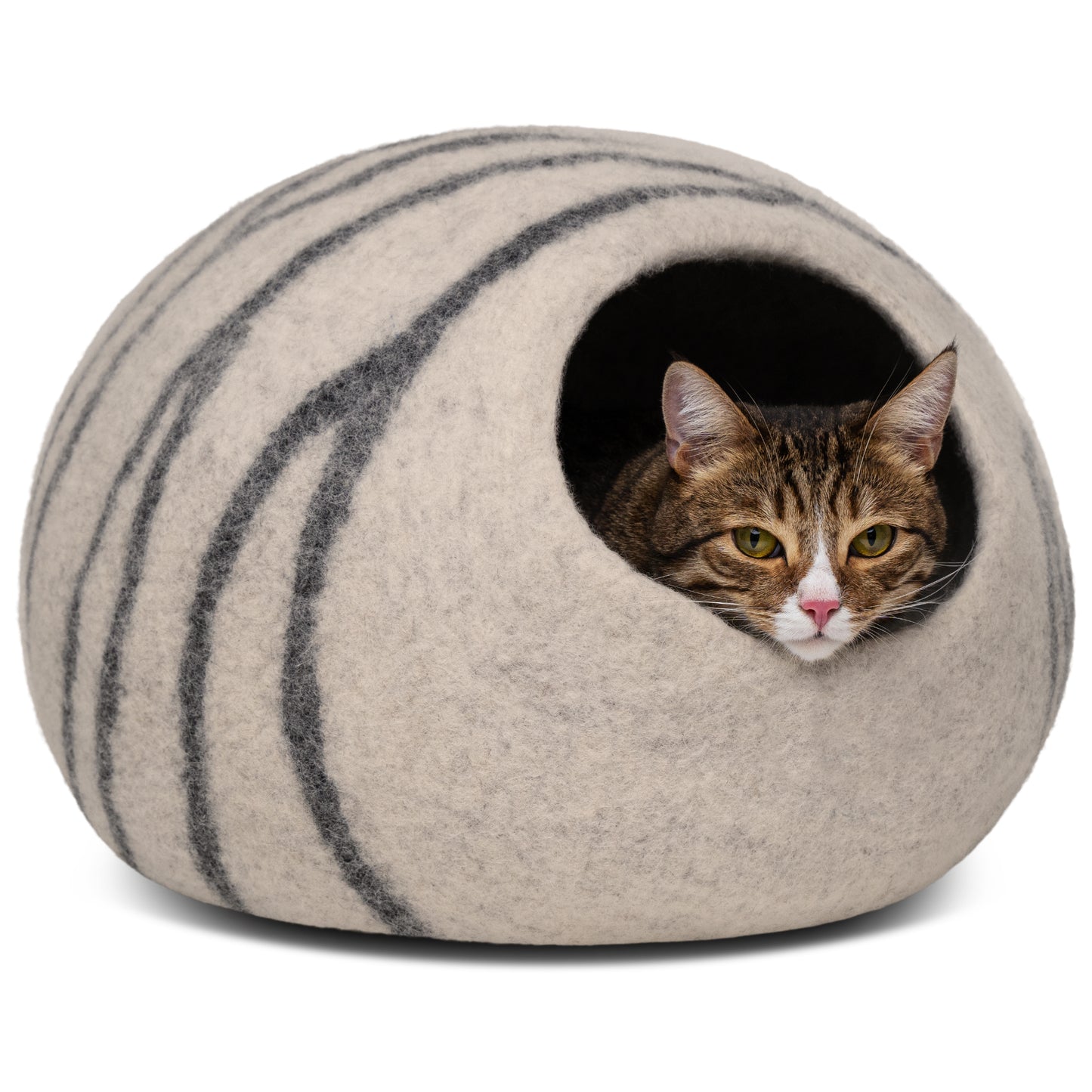 Premium Merino Felted Cat Bed - light grey